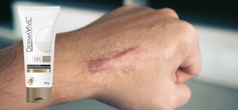 Gel dermavive cicatrices
